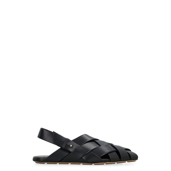 Intreccio Motif Leather Slippers with Ankle Strap for Men Season